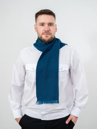 Шарф, морская волна, пан, шерсть - интернет магазин Полигон