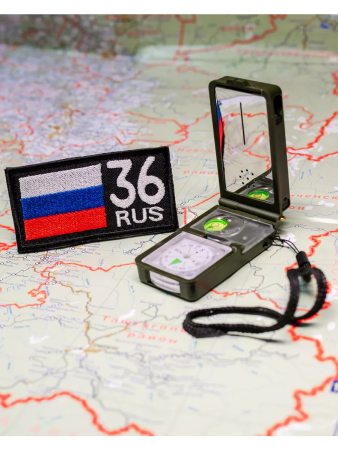 Шеврон вышитый Регион 36, фон черный, на липучке - интернет магазин Полигон