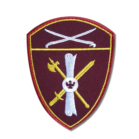 Шеврон вышитый на липучке Росгвардия Южный Округ ЛРР и ГК, бордовый, белый, желтый - интернет магазин Полигон