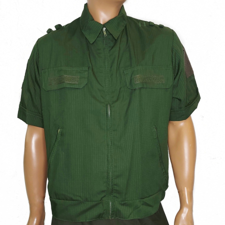 Китель Офисный,ткань пульс, короткий рукав, цвет Зеленый - интернет магазин Полигон