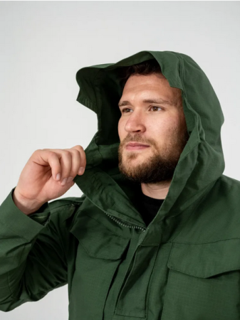 Куртка тактическая 3 в 1, цвет зеленый, ткань флис, ткань рип-стоп - интернет магазин Полигон