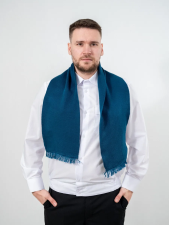 Шарф, морская волна, пан, шерсть - интернет магазин Полигон