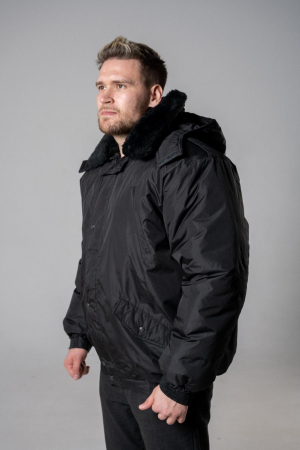 Куртка зимняя НОРД (Охрана), ткань Дюспа, цвет Чёрный - интернет магазин Полигон